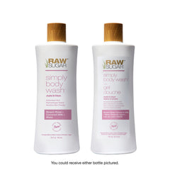 Beach Rose pour of RAW SUGAR Simply Body Wash enabling easy lather and lasting floral scent.