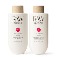 RAW SUGAR Volume Revive champú botella visible, aporta volumen ligero