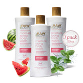 RAW SUGAR Watermelon Mint Refresh bottle pour showing quick, invigorating cleansing