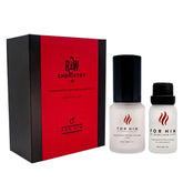 RawChemistry For Him Set bottle close-up showing bold masculine scent for evening wear