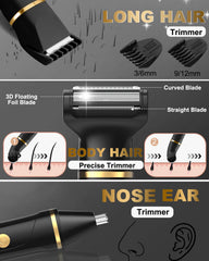 RAXMETRY 3-in-1 manscape head for versatile facial and body grooming.