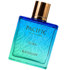 Rayhaan Pacific Aura heart notes with basil and rose enrich aromatic depth.