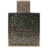 Rayhaan Terra bottle front view highlights earthy luxury for unisex wear.