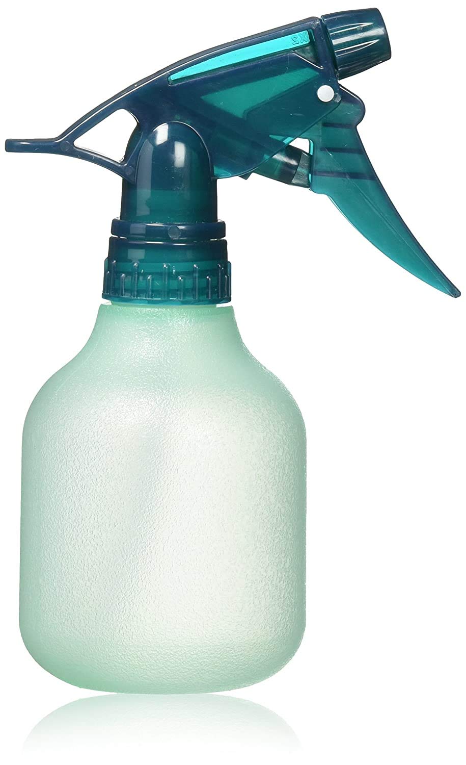 Rayson empty spray bottle in green delivering a fine mist for even hair styling