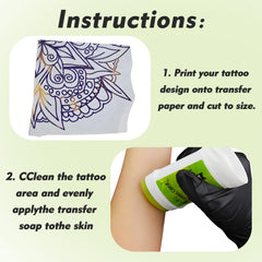 Rayyl tattoo transfer gel delivers long-lasting, vibrant outlines on skin.