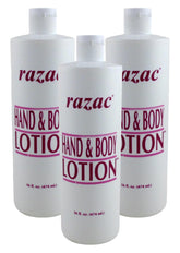 Razac Loción para Manos y Cuerpo, botella frontal, hidratación rápida para piel seca.