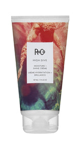 R+Co High Dive jar front view showing deep hydration and shine.