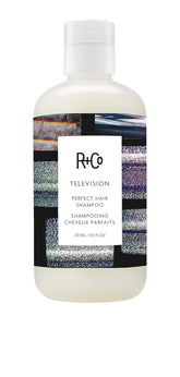 R+Co Television Perfect Hair Shampoo bottle adds body and shine for camera-ready hair