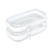 Rdttlv Thickened Clear Hard Shell Zipper Case front view shows sturdy protection and easy content identification.