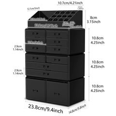 READAEER interlocking drawer boxes demonstrate secure stacking and compact storage.