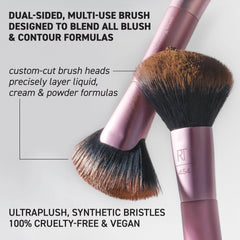 Real Techniques Angled Fan Finishing Brush dense head for contour and bronzer