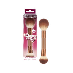 Real Techniques Cherry On Top It’s All Blush Brush 104 tapered cheek head for precise blush diffusion.