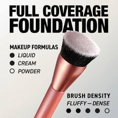 Real Techniques Glow Round Base Brush dense bristles for precise pickup and blending.