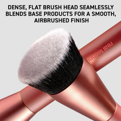 Real Techniques Glow Round Base Brush flat-top design for even foundation application.