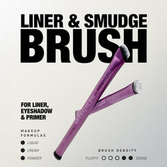 Real Techniques Liner & Smudge Brush soft bristles glide softly for delicate eye makeup.