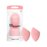 Real Techniques Miracle Powder Sponge packaging shows a two-pack for easy makeup routines.