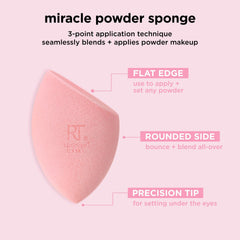 Real Techniques Miracle Powder Sponge velvet fibers create a soft blurred finish.