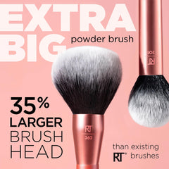 Real Techniques powder brush used for fast setting of base with powders and liquids.