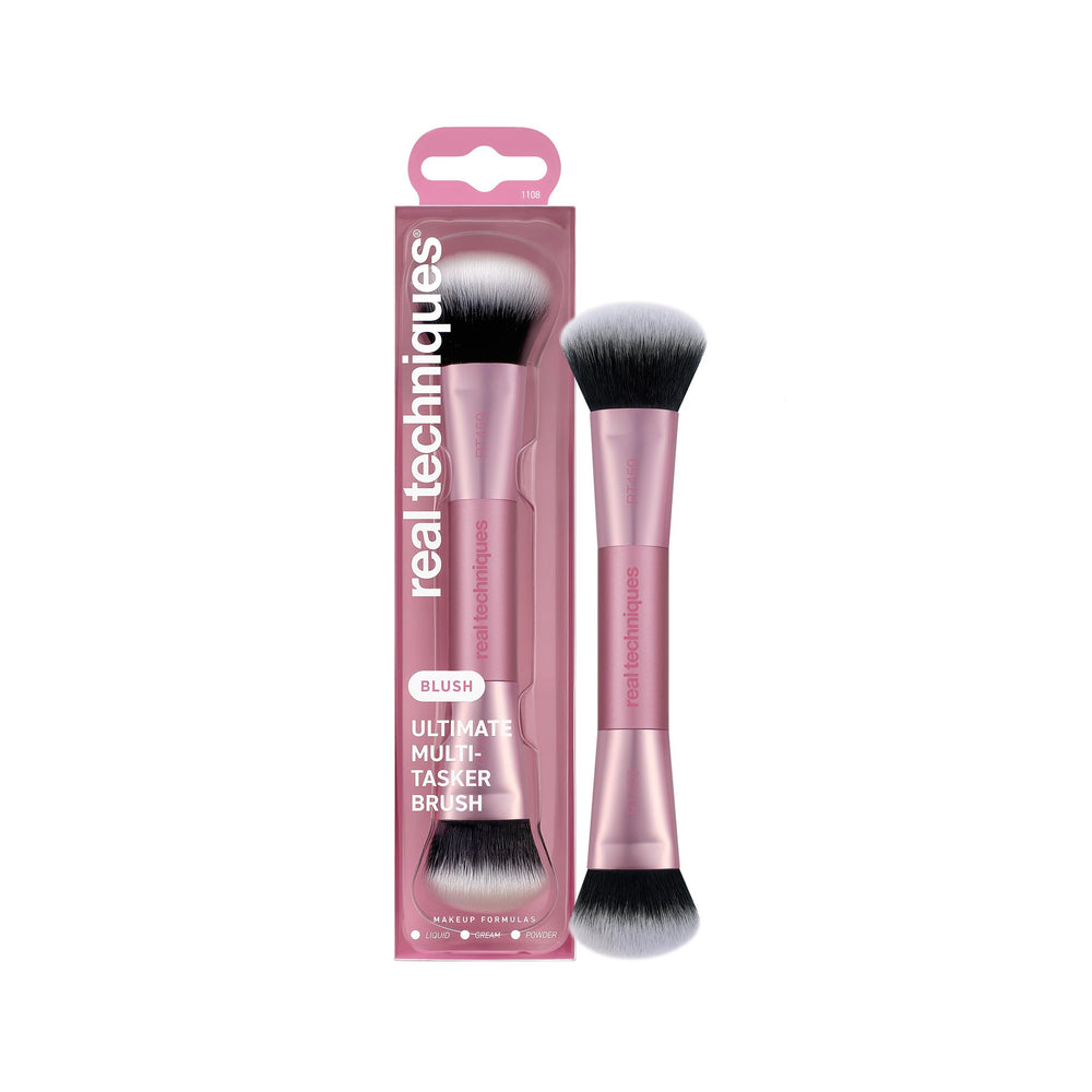 Real Techniques Ultimate Multi-Tasker Brush dual-ended for precise blending and versatile application.