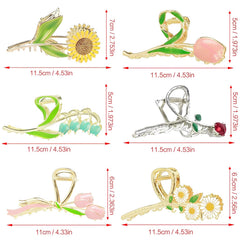 REALHUNLEE garras flor lirio lujo: agarre seguro para moños y colas