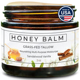 Really Good Blends Tallow Honey Balm jar close-up for deep hydration.