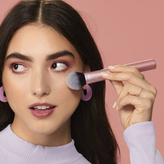 Real Techniques Tapered Cheek Brush RT 449 upward stroke cheekbones for lifted glow.