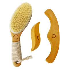 Reccsy cepillo seco frente para exfoliación suave y piel sensible.