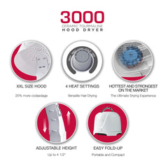 Red by Kiss 3000 with four heat settings for versatile styling options