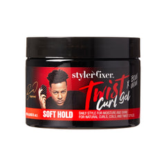 Close-up of Red by Kiss Bow Wow Styler Fixer Twist Curl Gel texture showing lightweight hydration