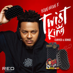 Curved dense bristles of Red by Kiss Bow Wow X Twist King for Afro curls.