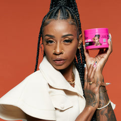 Red by Kiss Braiding Gel high shine finish on polished braids