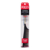 Red by Kiss Carbon Axe Comb top view shows parting guide and heat resistance.