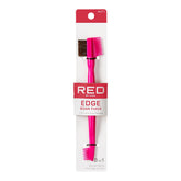 Red by Kiss Edge Fixer professional boar brush, front view, smooths edges with premium bristles.