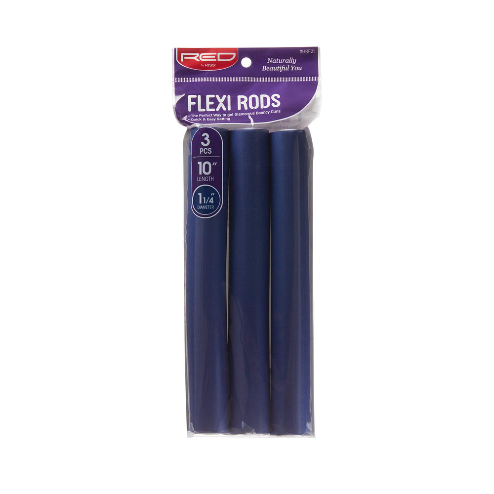 Red by Kiss Flexi Rods close-up showing heatless curls for safe styling.