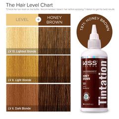 Red By Kiss Tintation Honey Brown application on a hair strand