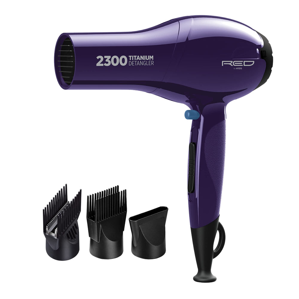 Red by Kiss Titanium 2300 Detangler Dryer full product for versatile styling and detangling.