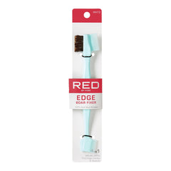 Red by Kiss Ultimate Edge Fixer brush closeup highlights 100% boar bristles for smooth edges.