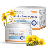Redcool Arnica Cream extra-strength bottle shown for bruise-prone areas.