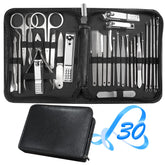 RedFlow 30in1 manicure set case opened showing organized tools for travel