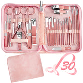 RedFlow manicure set 30-in-1 case, portable travel kit for nails and grooming.