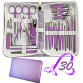 RedFlow 30-in-1 manicure set in leather case for travel.