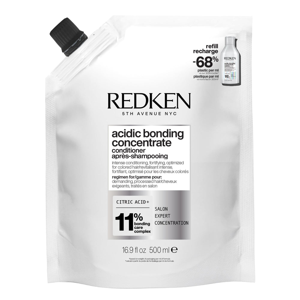 Redken Acidic Bonding Concentrate Conditioner bottle illustrating color protection and bond support