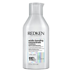 Redken Acidic Bonding Concentrate bottle showing strengthening, sulfate-free formula for damaged hair