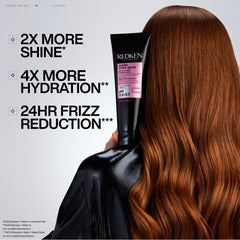 Redken Acidic Color Gloss packaging highlights 1-minute treatment for shine.