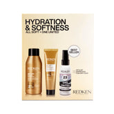 Redken All Soft Mini Kit moisturizing shampoo bottle delivers hydration for soft, manageable hair.