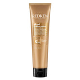 Redken All Soft Leave-In bottle with hyaluronic acid delivers instant hydration and shine.