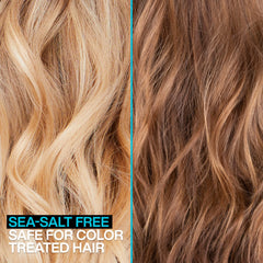 Defined beachy waves achieved with Redken Beach Spray.