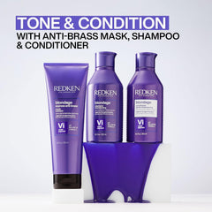 Redken Blondage cream texture demonstrates nourishing detangling conditioning.