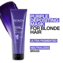 Redken Blondage Express Anti-Brass Mask purple formula brightens cool blonde tones