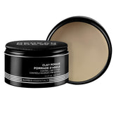 Redken Brews Clay Pomade bottle closeup showing packaging for lasting hold and texture